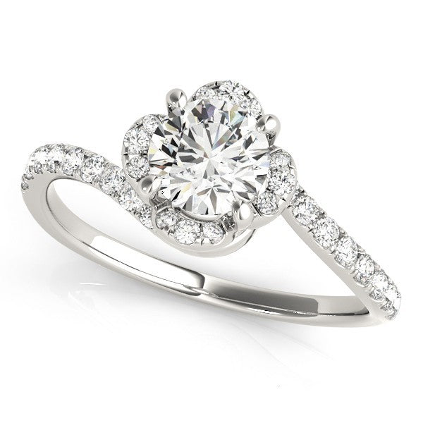 2.00Ct DE/VS Lab Grown Round Diamond Halo Engagement Ring 18K White Gold
