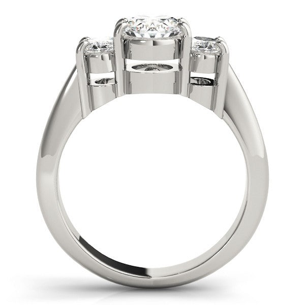Lab-Grown Oval Diamond 3 Stone Engagement Ring Ð 18K Rose Gold
