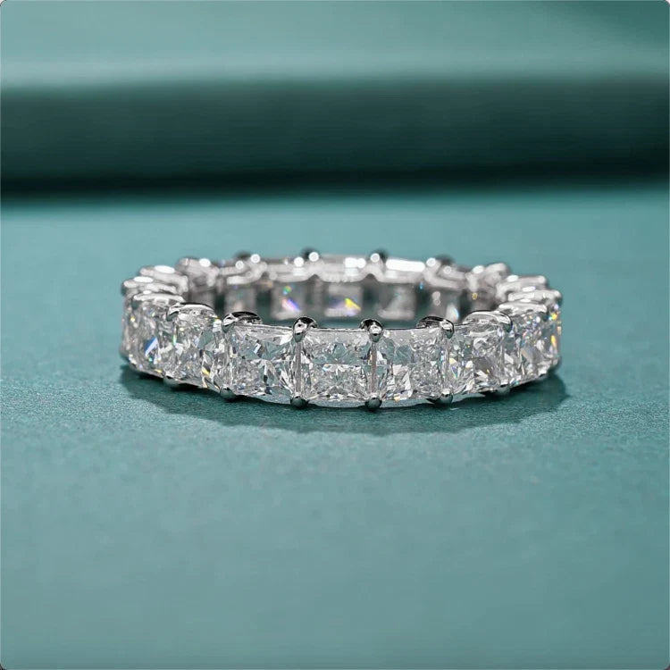 6.00ct Princess Lab Grown Diamond Full Eternity Ring Platinum