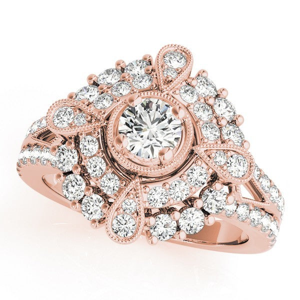 2.00Ct DE/VS Lab Grown Round Diamond Halo Engagement Ring 18K White Gold