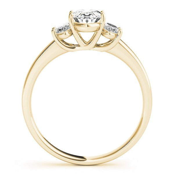 Lab Grown Oval Cut Diamond Trilogy Engagement Ring Platinum