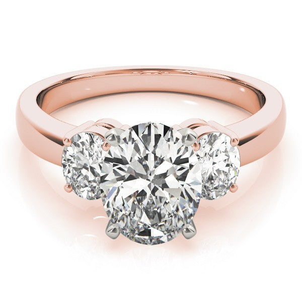 18k White gold Oval cut Trilogy Engagement Ring Ð 2Ct DE/VS Lab Grown Diamonds