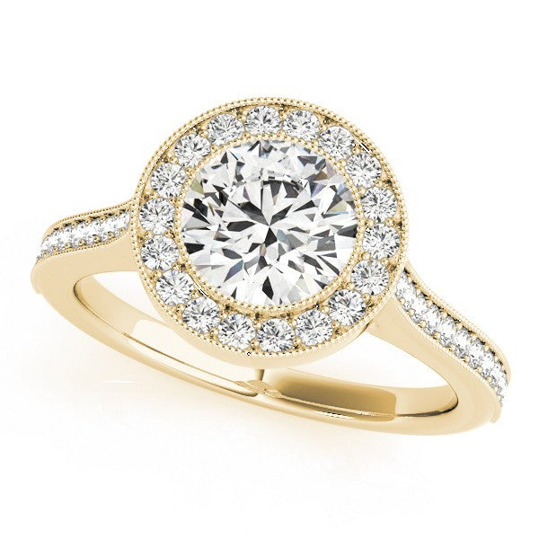 Lab-Grown Diamond Halo Engagement Ring in 18K Rose Gold