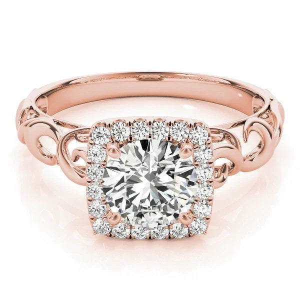 Lab Grown Round Cut Diamond 2.00Ct DE/VS Halo Engagement Ring Platinum