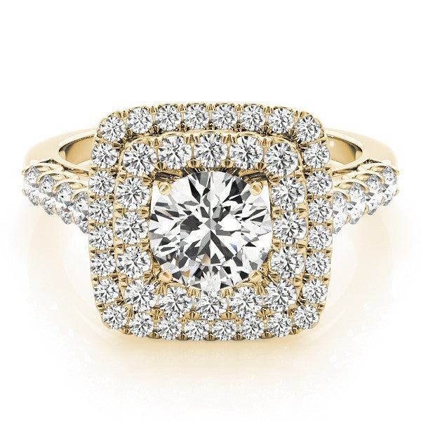 3.00 Carat DE/VS Lab Grown Round Cut Diamond Halo Engagement Ring 18K White Gold