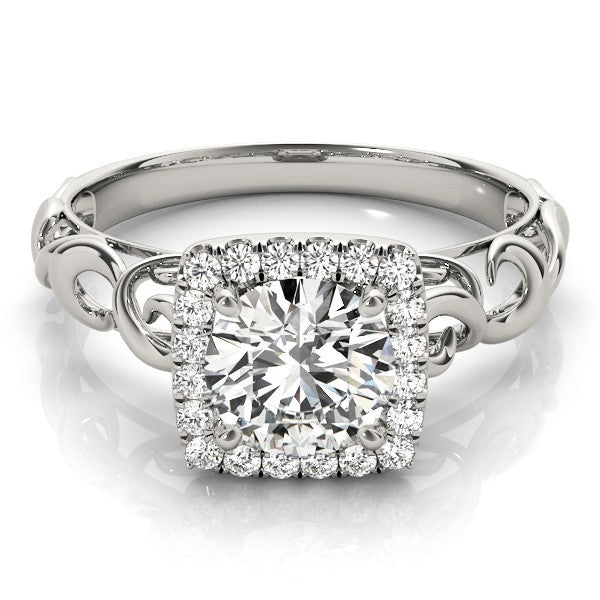 Lab-Grown Diamond Halo Engagement Ring in 18K Yellow Gold