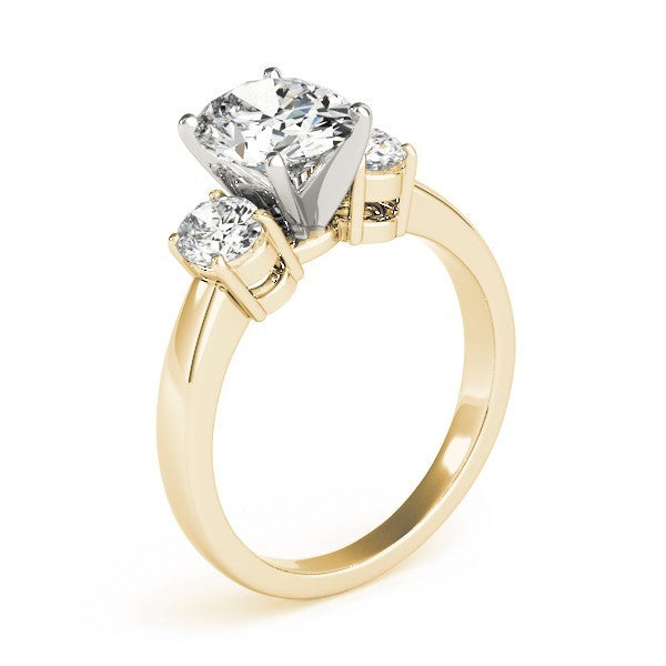 18k White gold Oval cut Trilogy Engagement Ring Ð 2Ct DE/VS Lab Grown Diamonds