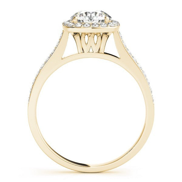 Lab Grown Round Diamond Halo Engagement Ring 18K Rose Gold