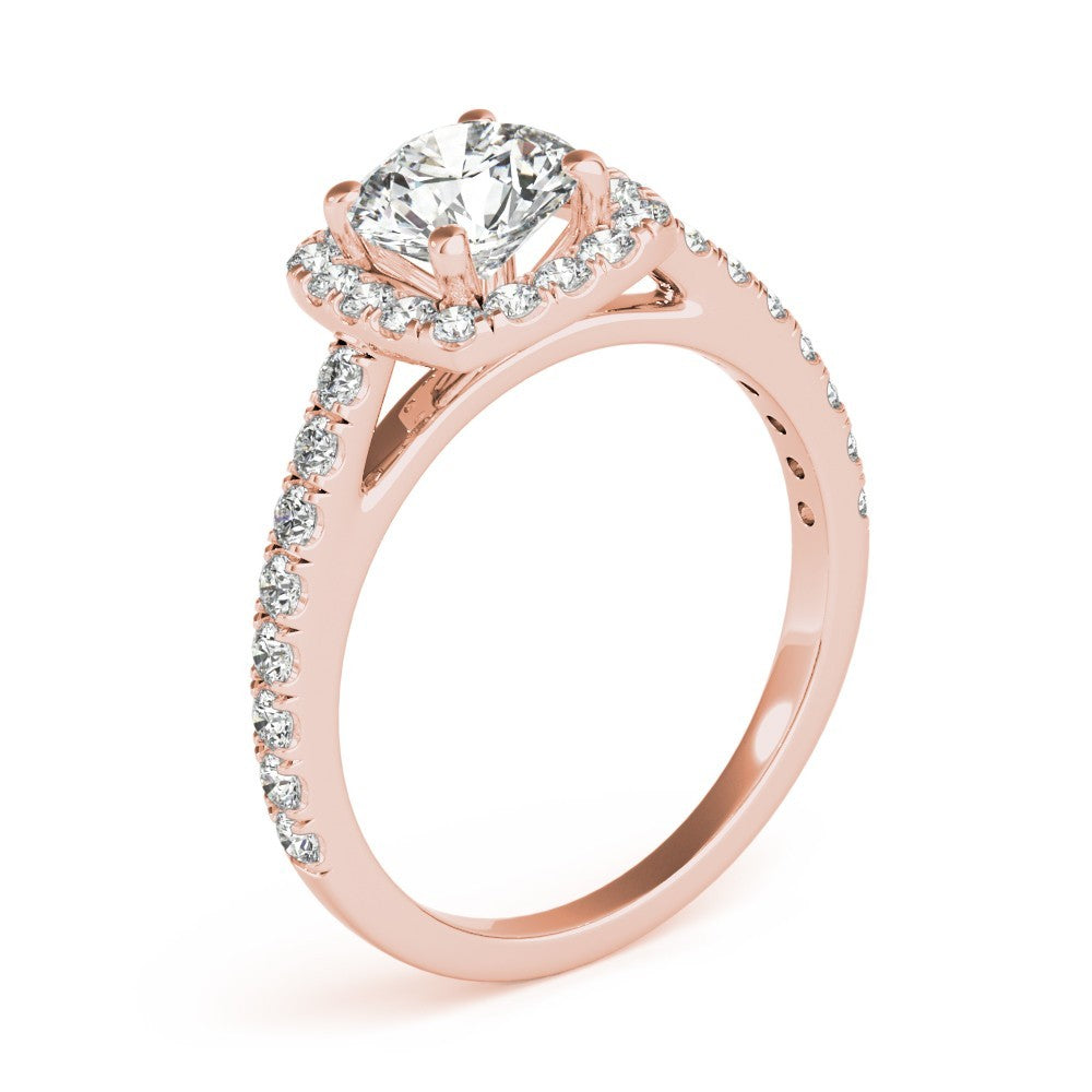 2.00 Ct DE/VS Lab-Grown Diamond Halo Engagement Ring in Platinum