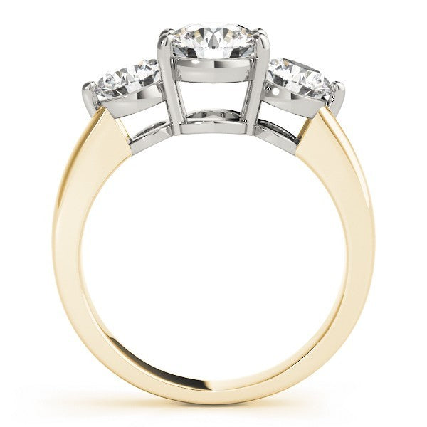 Lab Grown Round Diamond Trilogy Engagement Ring Platinum 0.50Ct To 2.00Ct DE/VS