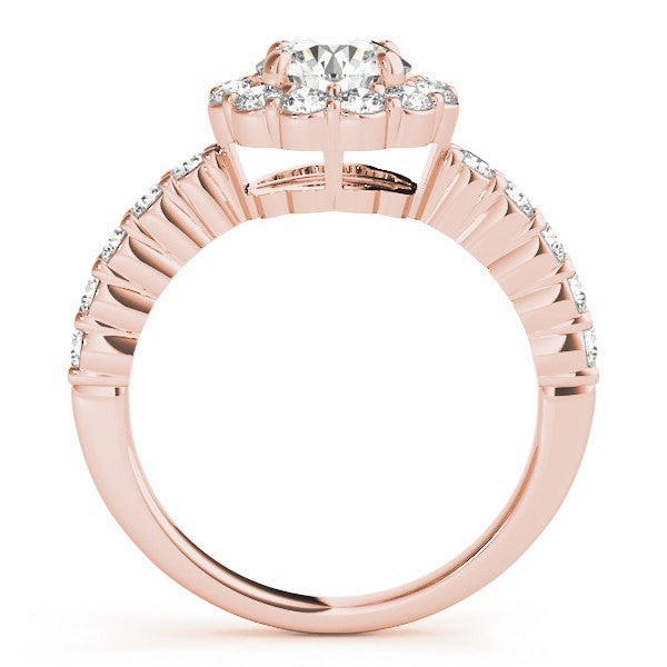 2.00Ct DE/VS Lab Grown Round Diamond Halo Engagement Ring 18K White Gold