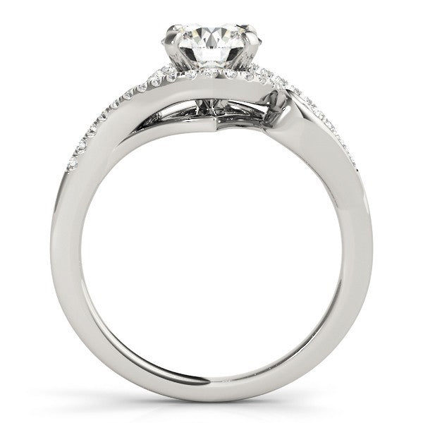 Lab Grown Round Diamond Halo Engagement Ring 18K Yellow Gold