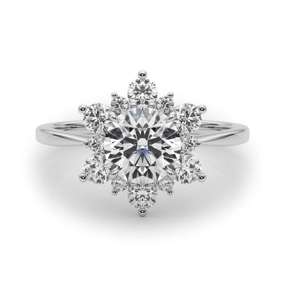 Lab-Grown Diamond Halo Engagement Ring in Platinum UK Hallmarked