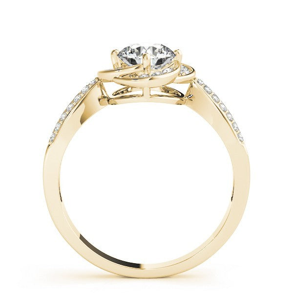 Lab Grown Round Diamond Halo Engagement Ring 18K White Gold