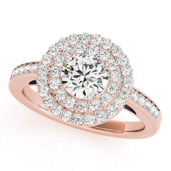 2.00 Ct DE/VS Lab Grown Round Diamond Halo Engagement Ring 18K Yellow Gold