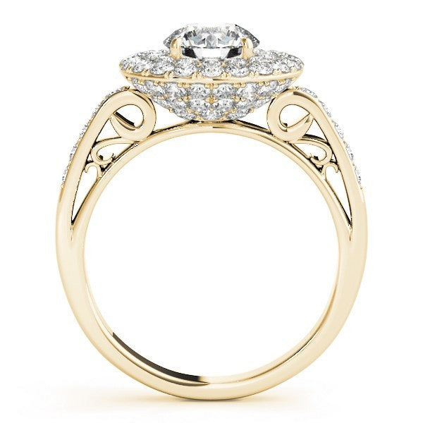 4.00 Carat DE/VS Lab Grown Round Cut Diamond Halo Engagement Ring 18K White Gold