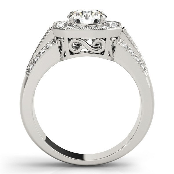 3.00Ct DE/VS Lab Grown Round Diamond Halo Engagement Ring 18K Yellow Gold