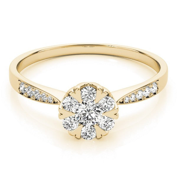 Lab Grown Round Diamond Halo Engagement Ring in Platinum
