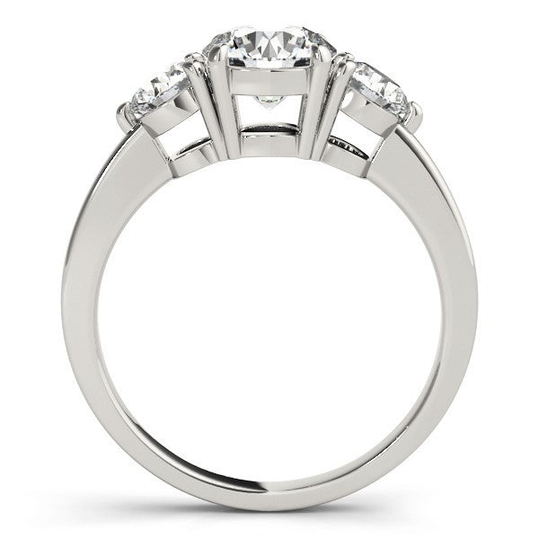 Round Cut 2CT DE/VS Lab Grown Diamond Trilogy Engagement Ring Platinum