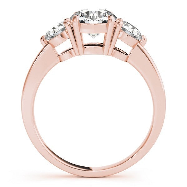 Round Cut 2CT DE/VS Lab Grown Diamond Trilogy Engagement Ring Platinum