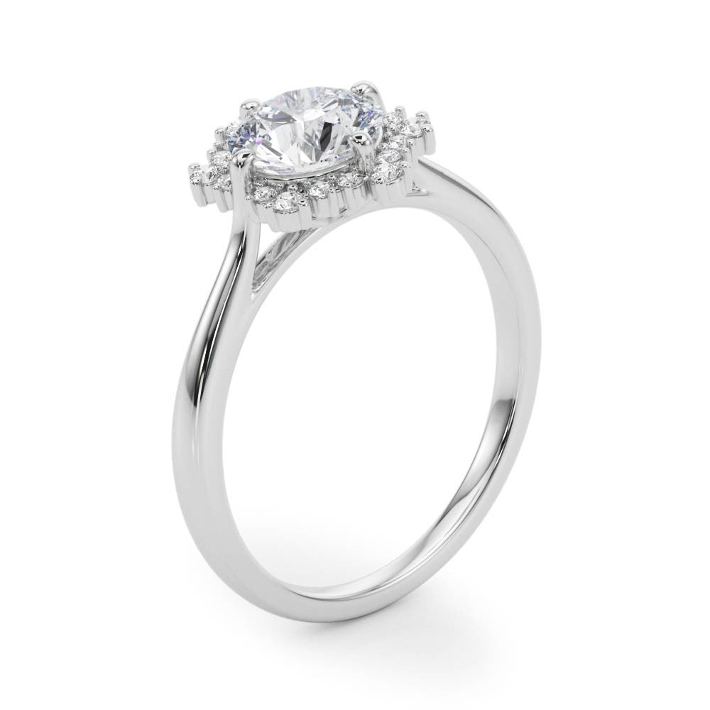 Lab-Grown Diamond Halo Engagement Ring in Platinum UK Hallmarked