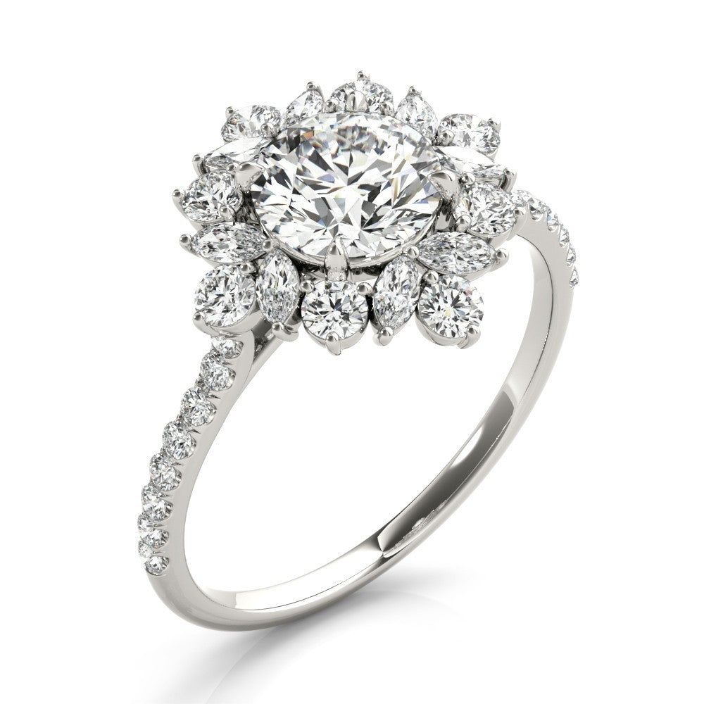 Lab-Grown Diamond Halo Engagement Ring in Platinum DE/VS 2.00 CT