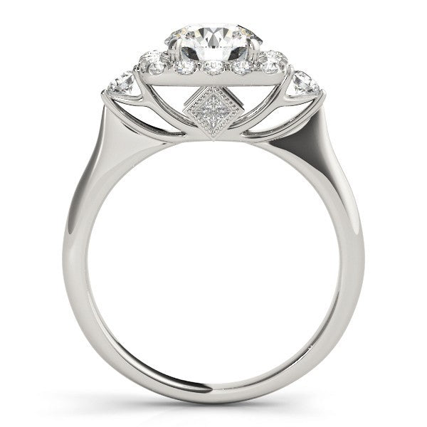 Lab Grown Round Diamond Halo Engagement Ring 18K Yellow Gold