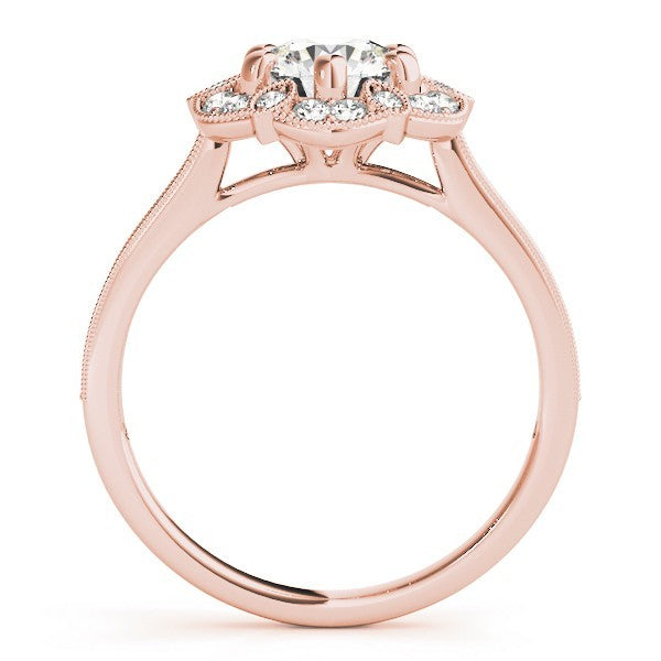 Lab Grown Round Diamond Halo Engagement Ring 18K White Gold