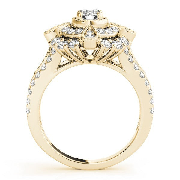 2.00Ct DE/VS Lab Grown Round Diamond Halo Engagement Ring 18K White Gold