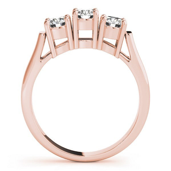 Lab Grown Round Diamond Trilogy Engagement Ring Platinum 0.50Ct - 2.00Ct DE/VS