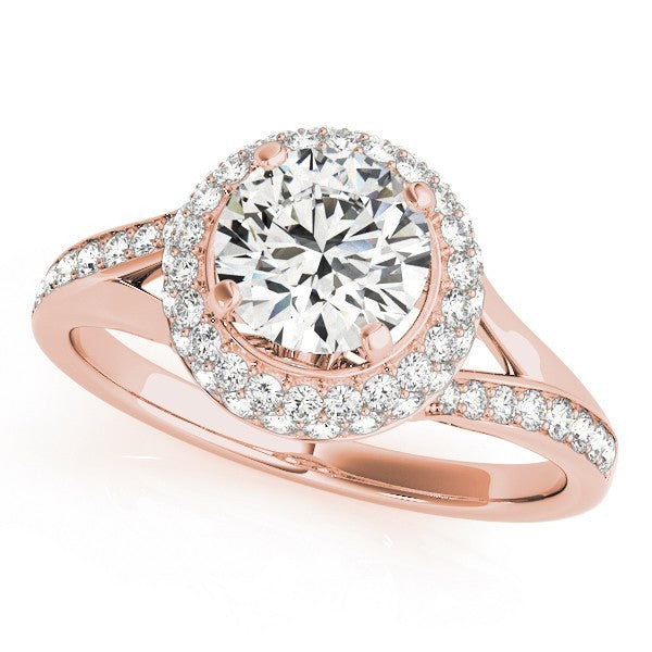 2.00Ct DE/VS Lab Grown Round Diamond Halo Engagement Ring 18K White Gold