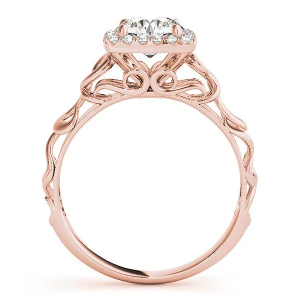Lab Grown Round Cut Diamond 2.00Ct DE/VS Halo Engagement Ring Platinum