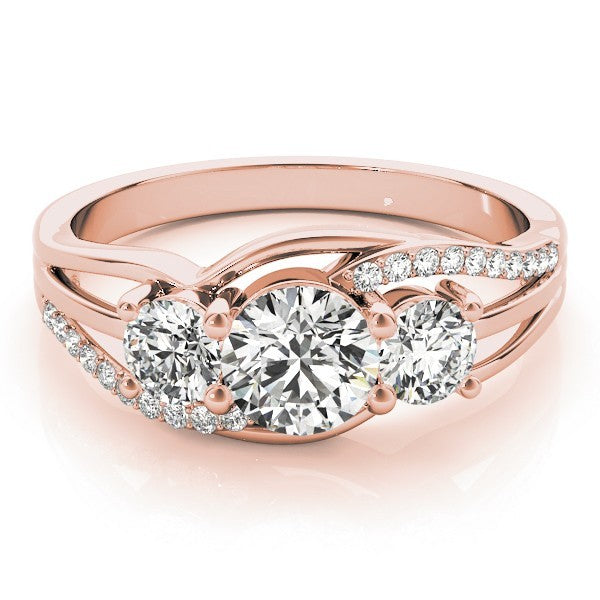 2.00ct Lab Grown Round Diamond 3 Stone Engagement Ring Platinum