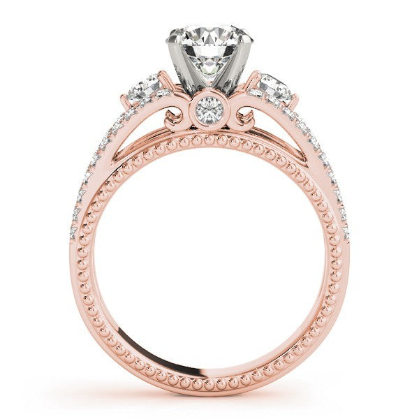 Lab Grown Round Diamond 3 Stone Engagement Ring In 950 Platinum DE/VS 2CT