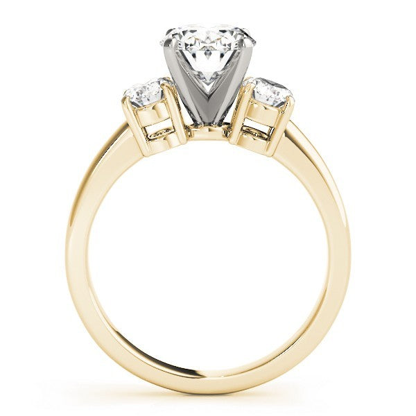 18k White gold Oval cut Trilogy Engagement Ring Ð 2Ct DE/VS Lab Grown Diamonds