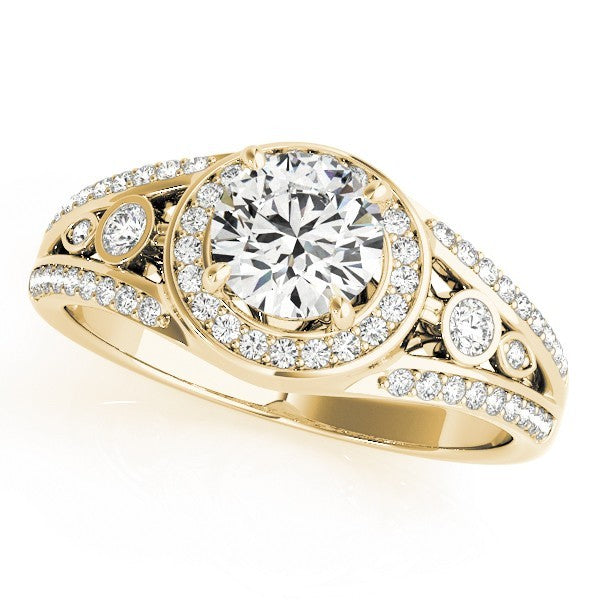 2.00Ct DE/VS Lab Grown Round Diamond Halo Engagement Ring 18K White Gold
