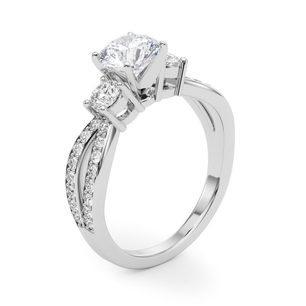 Platinum Lab Grown Diamond Designer Trilogy Engagement Ring - 2.0CT DE/VS
