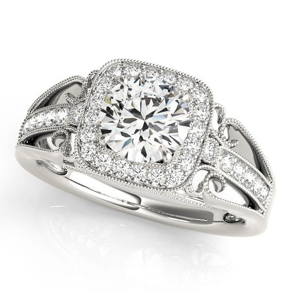 2.00 Ct DE/VS Lab Grown Round Diamond Halo Engagement Ring 18K Rose Gold