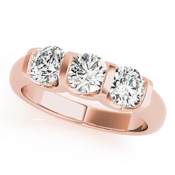 2.00 CT DE/VS Lab Grown Diamond Three Stone Engagement Ring Platinum For Women