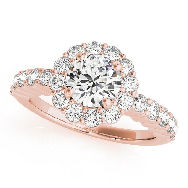 2.00Ct DE/VS Lab Grown Round Diamond Halo Engagement Ring 18K White Gold