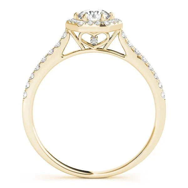 Lab Grown Round Diamond Halo Engagement Ring For Women