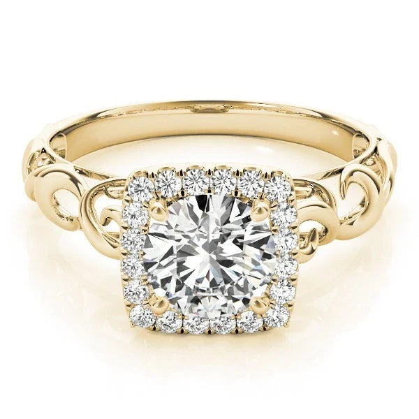 Lab Grown Round Cut Diamond 2.00Ct DE/VS Halo Engagement Ring Platinum