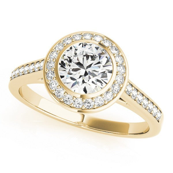 2.00 Carat DE/VS Lab Grown Round Cut Diamond Halo Engagement Ring 18K White Gold