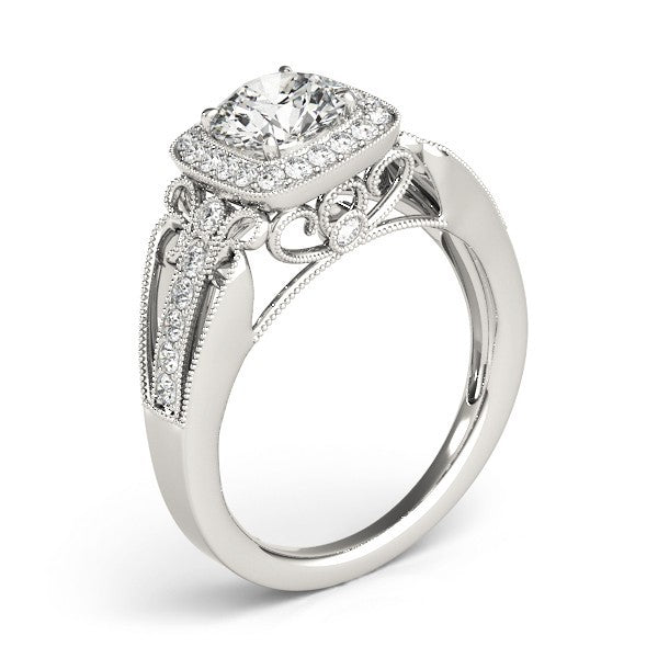 2.00 Ct DE/VS Lab Grown Round Diamond Halo Engagement Ring 18K Rose Gold