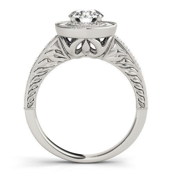 2.00 Carat DE/VS Lab Grown Round Cut Diamond Halo Engagement Ring 18K White Gold