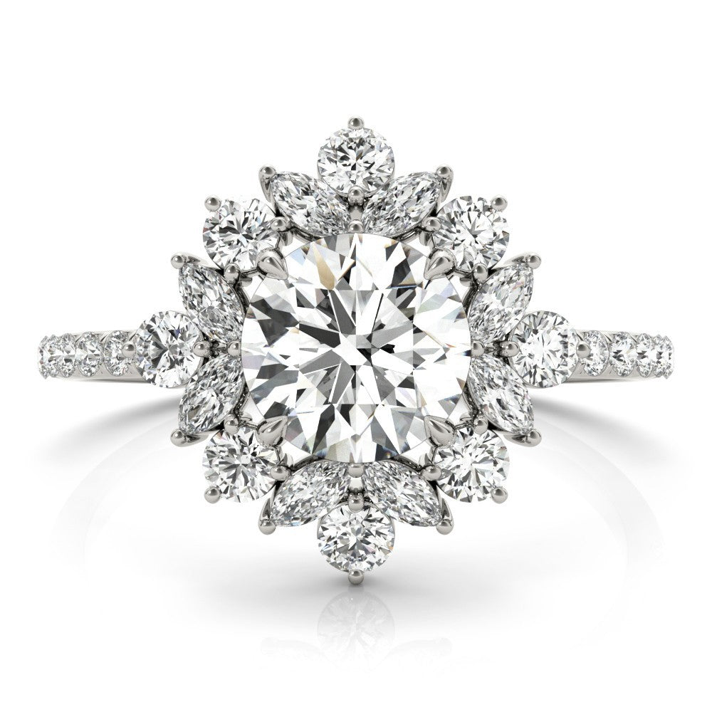 Lab-Grown Diamond Halo Engagement Ring in Platinum DE/VS 2.00 CT