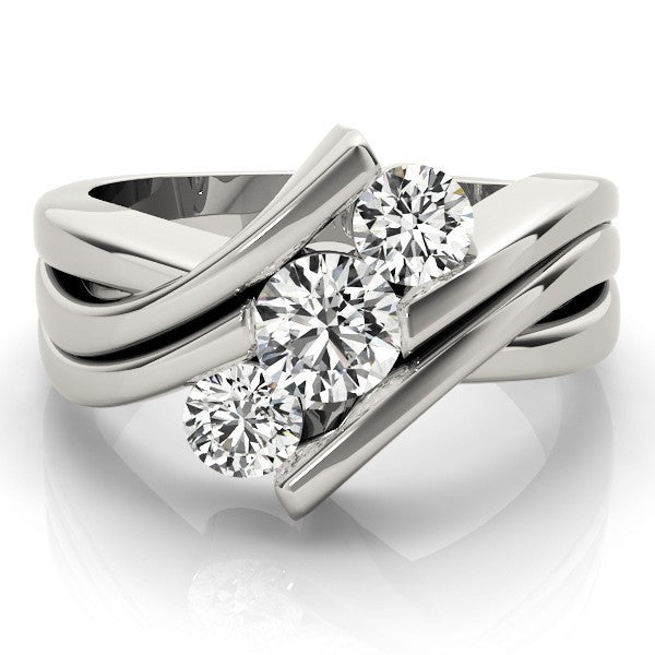 Round Cut Lab Grown Diamonds 3 Stone Engagement Ring DE/VS 2.00 Ct