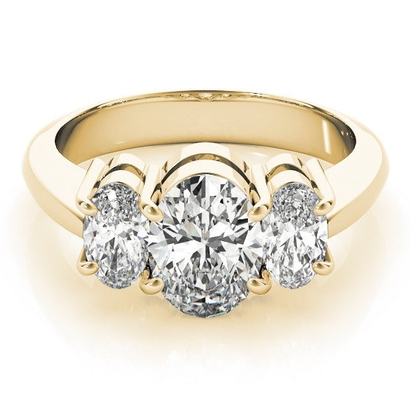 Lab-Grown Oval Diamond 3 Stone Engagement Ring Ð 18K Rose Gold