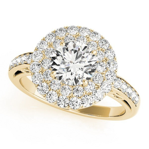 4.00 Carat DE/VS Lab Grown Round Cut Diamond Halo Engagement Ring 18K White Gold