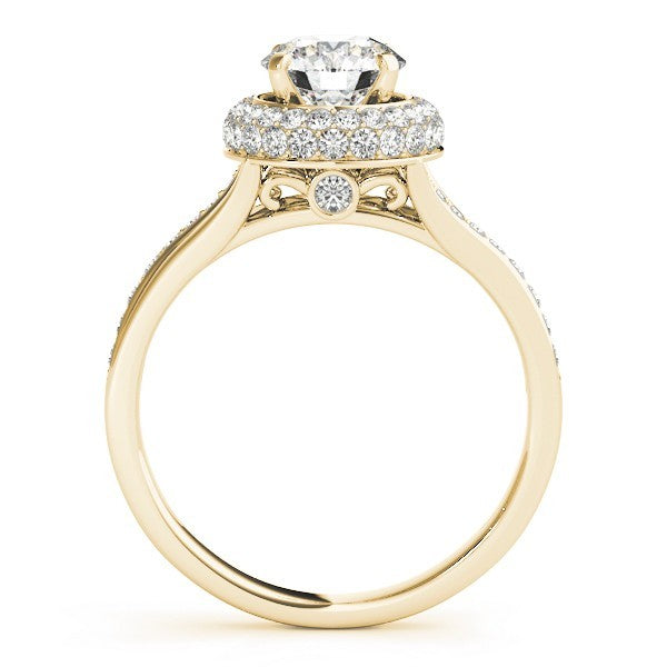 2.00Ct DE/VS Lab Grown Round Diamond Halo Engagement Ring 18K White Gold